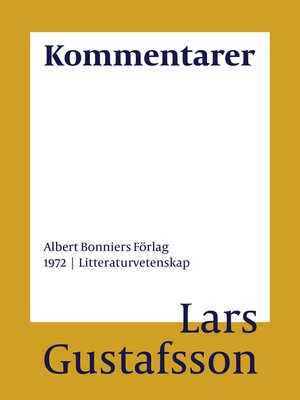 cover image of Kommentarer